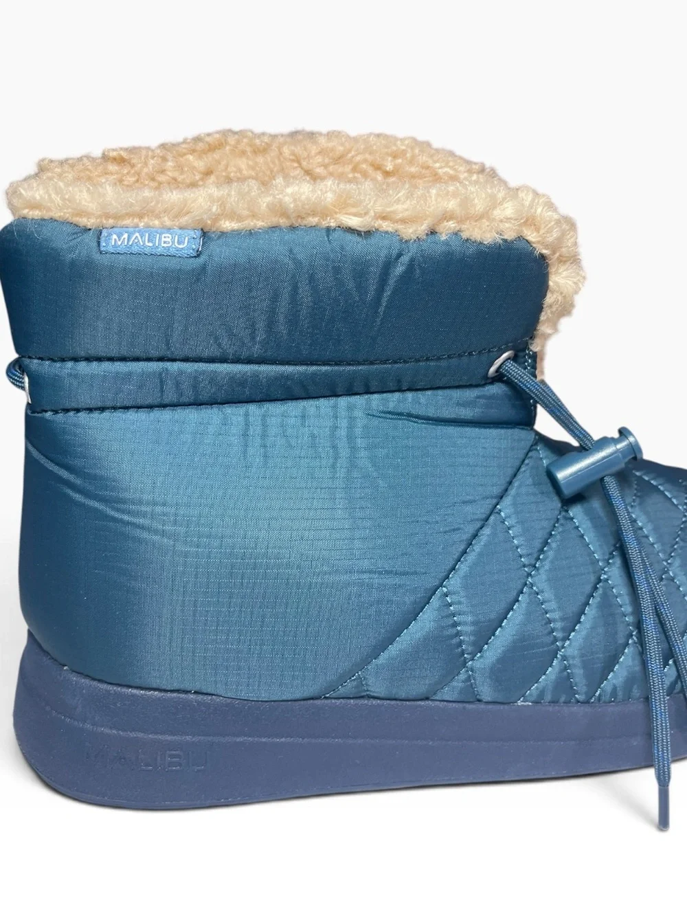 Malibu Sandals Chukka Boots Blue Vegan Drawstring Quilted Shoes Mens US 8 NEW